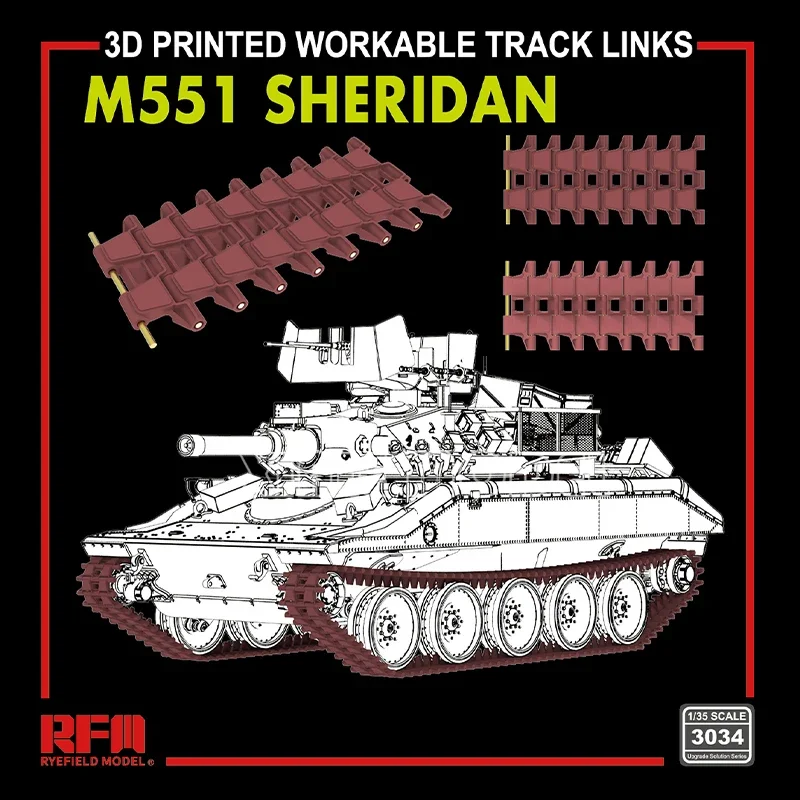 Аксессуары для обновления модели Ryefield RM-3034 M51 Sheridan Workable Track Links (печать 3D) для комплекта RM-5142 1/35
Аксессуары для обновления модели Ryefield RM-3034 M51 Sheridan Workable Track Links (печать 3D) для комплекта RM-5142 1/35