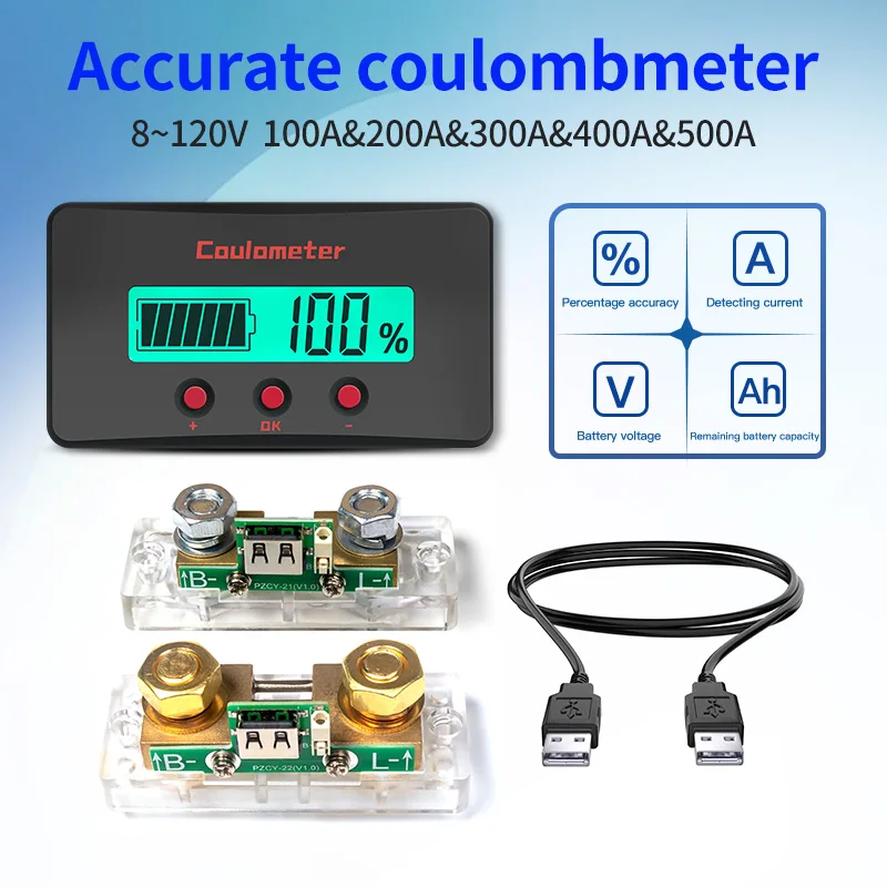 PZEM-033 DC 8-120V 100A-500A Automotive Battery Tester Coulomb Counter Meter Battery Capacity Indicator Ammeter Voltmeter
PZEM-033 DC 8-120V 100A-500A Automotive Battery Tester Coulomb Counter Meter Battery Capacity Indicator Ammeter Voltmeter