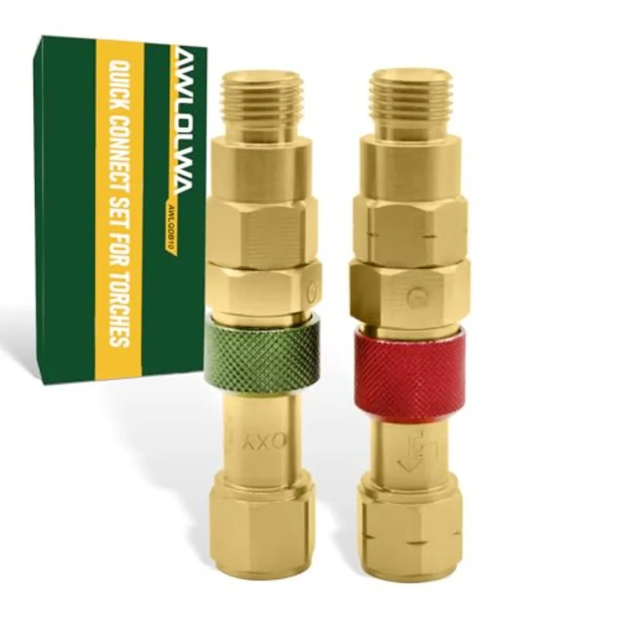  QDB10 Oxy Acetylene Quick Connects Set Fit 9/16"-18 B Fittings Hose to Torch Quick Connect with Check Valves
QDB10 Oxy Acetylene Quick Connects Set Fit 9/16"-18 B Fittings Hose to Torch Quick Connect with Check Valves