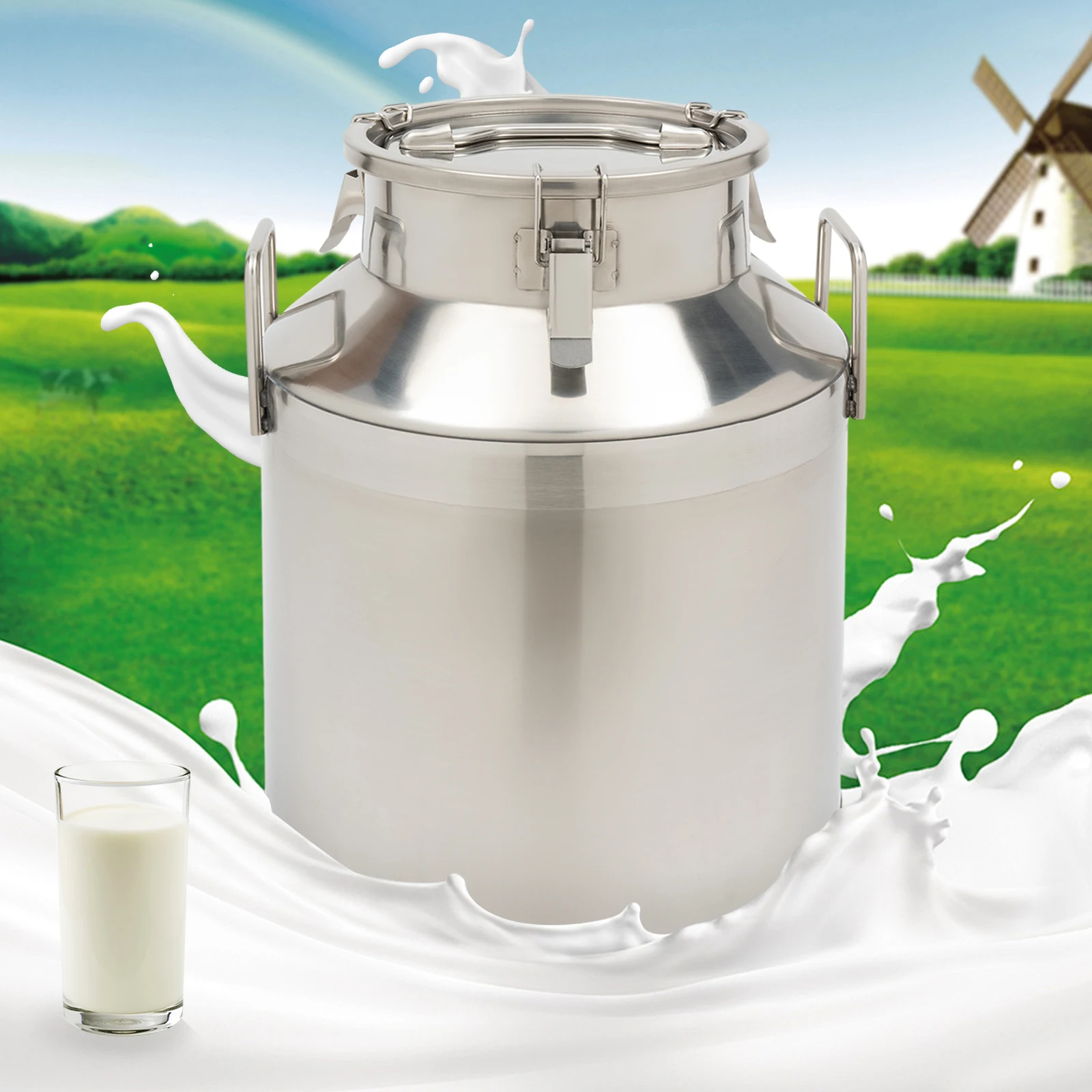 Stainless Steel Cylindrical Milk Can with Silicone Seals 50L 38*54 cm Farm Transport Tool Liquid Storage Container
Stainless Steel Cylindrical Milk Can with Silicone Seals 50L 38*54 cm Farm Transport Tool Liquid Storage Container