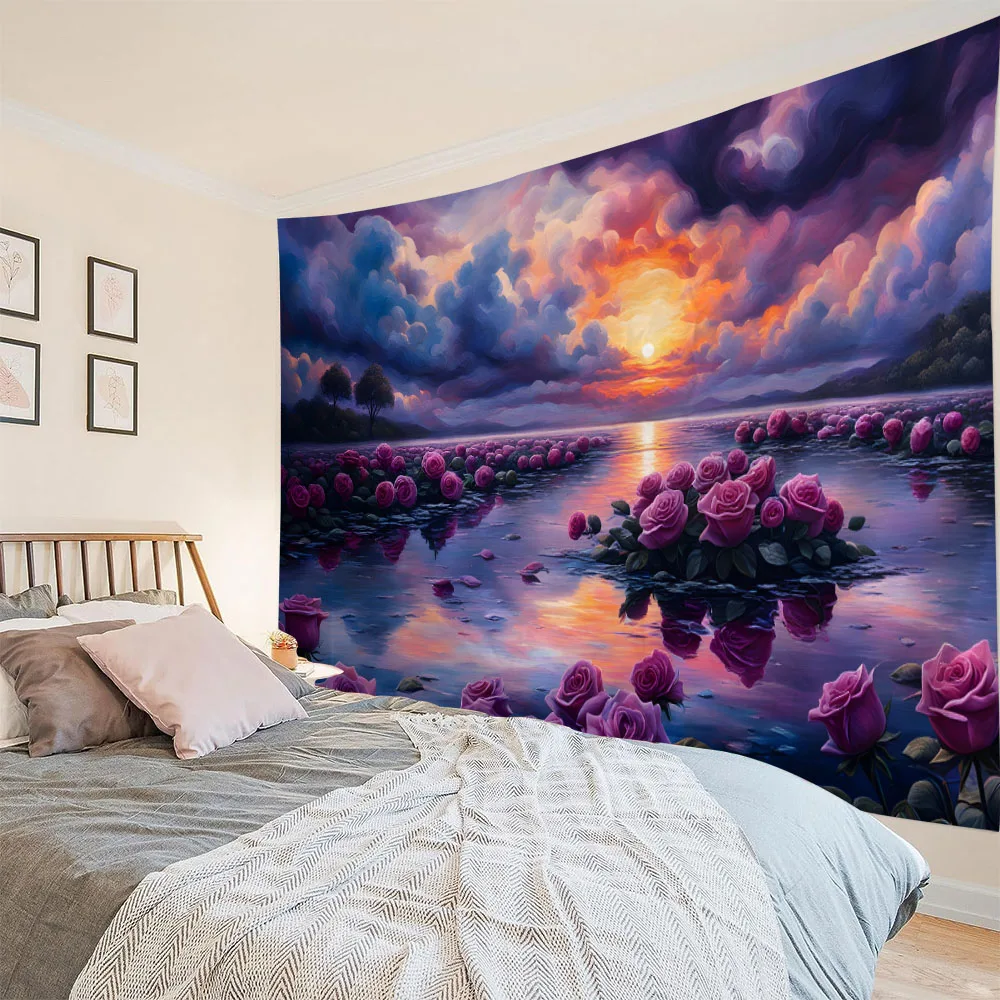 Rose Home Decoration Wall Hanging Painting Dreamy Landscape Tapestry Forest Lake Sky Retro Style Bedroom Living Room Decoration
Rose Home Decoration Wall Hanging Painting Dreamy Landscape Tapestry Forest Lake Sky Retro Style Bedroom Living Room Decoration