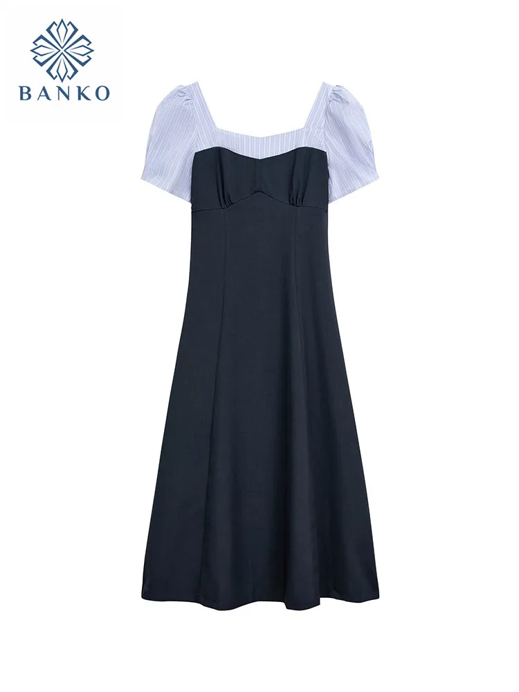 French Style Square Collar Short Sleeve A-line Dress Summer Women Aesthetic Formal Occasion Elegant Patchwork One-Piece Frocks
French Style Square Collar Short Sleeve A-line Dress Summer Women Aesthetic Formal Occasion Elegant Patchwork One-Piece Frocks