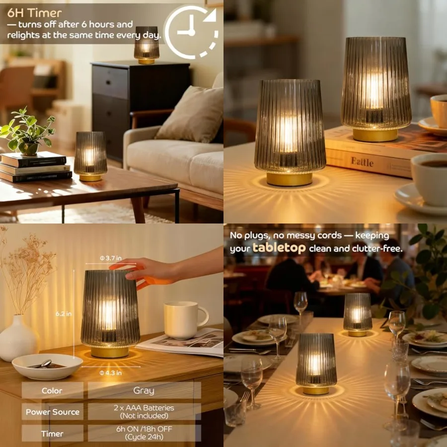 Battery Powered Lamp with Timer, Cordless Small Table Lamps Battery Operated with LED Bulb, Decorative Bedside Lamp for Living
Battery Powered Lamp with Timer, Cordless Small Table Lamps Battery Operated with LED Bulb, Decorative Bedside Lamp for Living