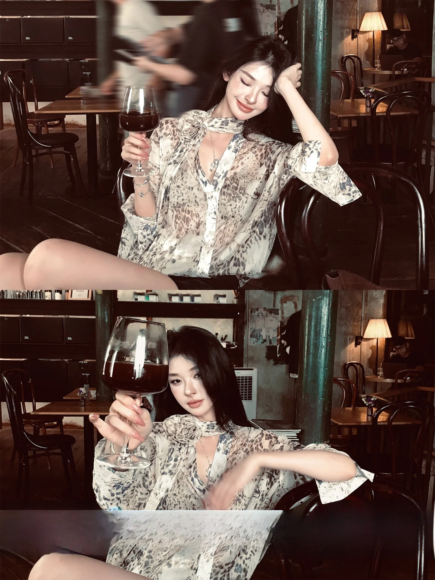 Early Spring Vintage Okaaay Leopard Rose Print Loose Women's Shirt Casual Style Seven Sleeve Polyester Fiber Top
Early Spring Vintage Okaaay Leopard Rose Print Loose Women's Shirt Casual Style Seven Sleeve Polyester Fiber Top