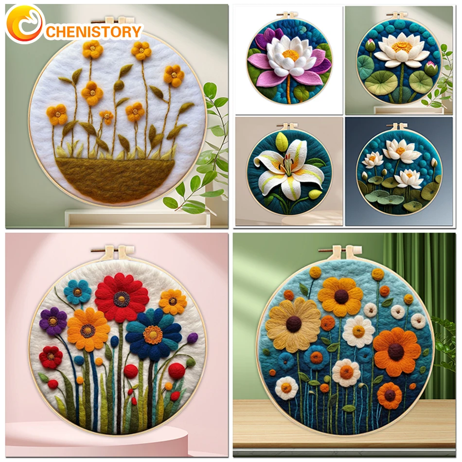 CHENISTORY Felt Painting DIY Wool Embroidery Kit Funny Floral Craft Painting DIY Wool Needle Felt Picture Kit Gift Artwork New
CHENISTORY Felt Painting DIY Wool Embroidery Kit Funny Floral Craft Painting DIY Wool Needle Felt Picture Kit Gift Artwork New