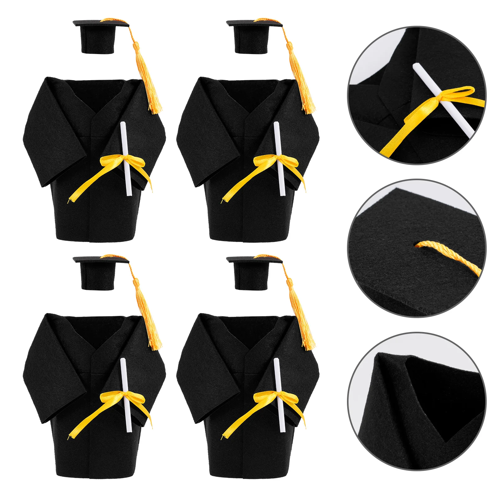 4 Sets Graduation Cap Decorations Doctor Hat Bottle Topper Mini Caps Black Fabric Craft Stoppers For Glass Party
4 Sets Graduation Cap Decorations Doctor Hat Bottle Topper Mini Caps Black Fabric Craft Stoppers For Glass Party