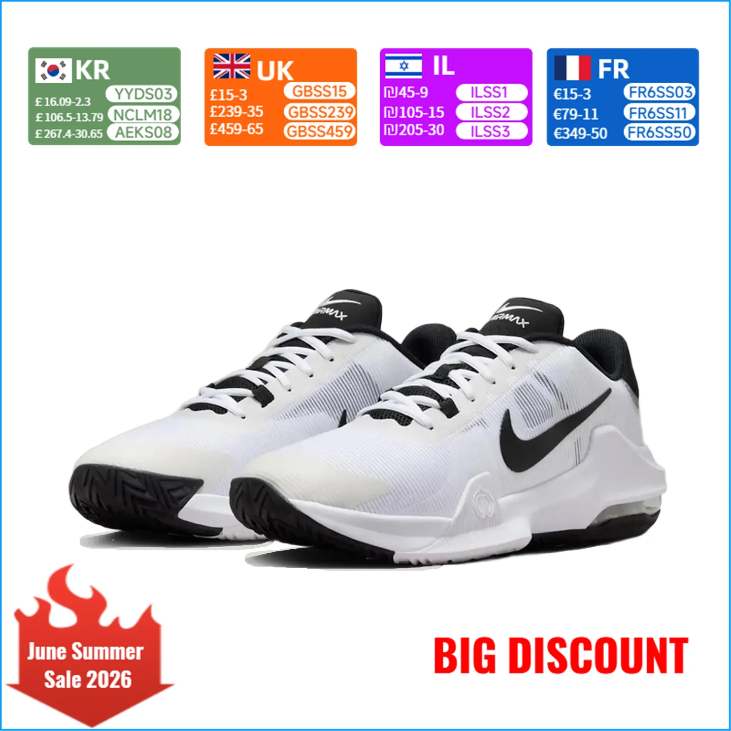 Nike Air Max Impact 4 Comfortable Durable Low-Top Basketball Shoes Men's White/Black DM1124-103
Nike Air Max Impact 4 Comfortable Durable Low-Top Basketball Shoes Men's White/Black DM1124-103
