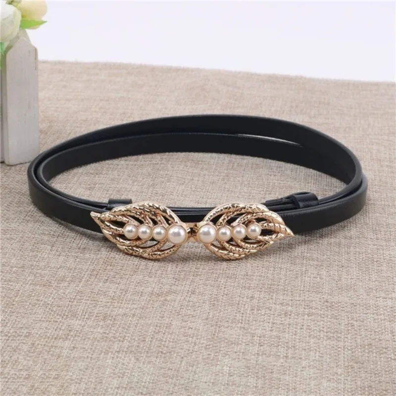 Simple and versatile women's thin belt, fashionable decorative skirt, pearl pair buckle with dress waist chain
Simple and versatile women's thin belt, fashionable decorative skirt, pearl pair buckle with dress waist chain