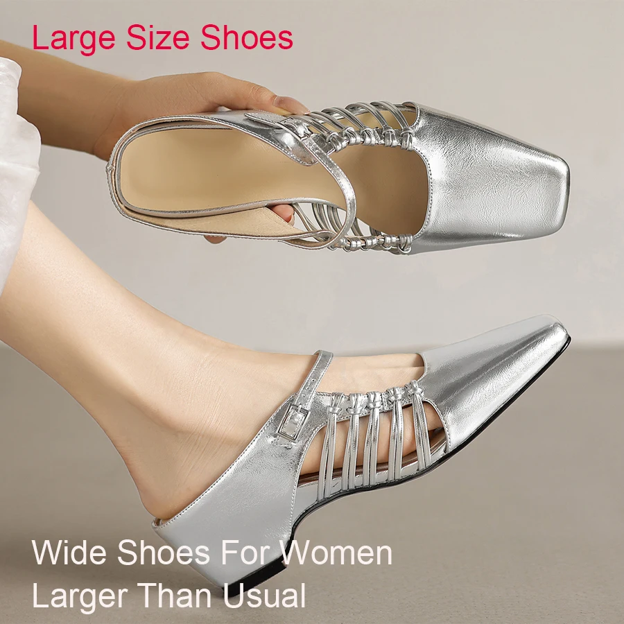 Wide Shoes For Womens, Genuine Leather Sheepskin Women's Sandals, Openwork Summer High Heels,Silver Large Size Womes Shoes
Wide Shoes For Womens, Genuine Leather Sheepskin Women's Sandals, Openwork Summer High Heels,Silver Large Size Womes Shoes