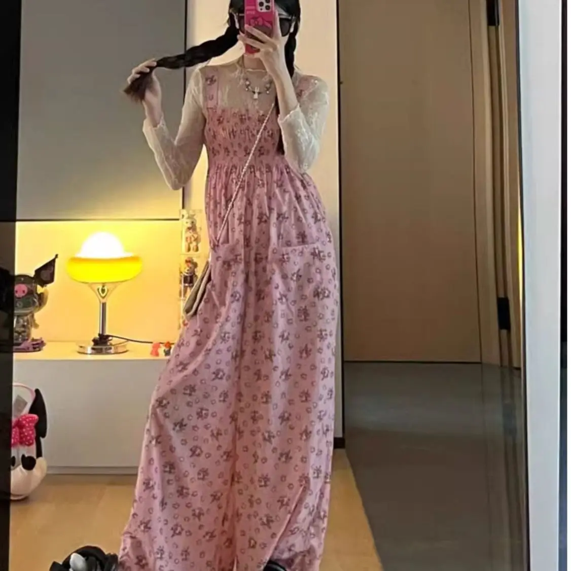Braces Trousers Dopamine Pink Floral Fashion Women'S 2025 New Oversize Wide-Leg Casual Floor Mopping Pants Summer
Braces Trousers Dopamine Pink Floral Fashion Women'S 2025 New Oversize Wide-Leg Casual Floor Mopping Pants Summer
