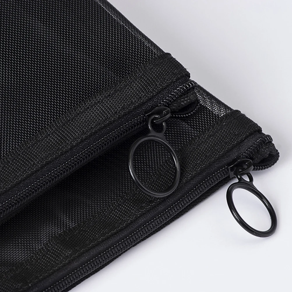 3 pcs Mesh Makeup Bags Black Organizer Travel Toiletries Storage Pouch Pencil File Bag For Chargers Cables Headphones
3 pcs Mesh Makeup Bags Black Organizer Travel Toiletries Storage Pouch Pencil File Bag For Chargers Cables Headphones