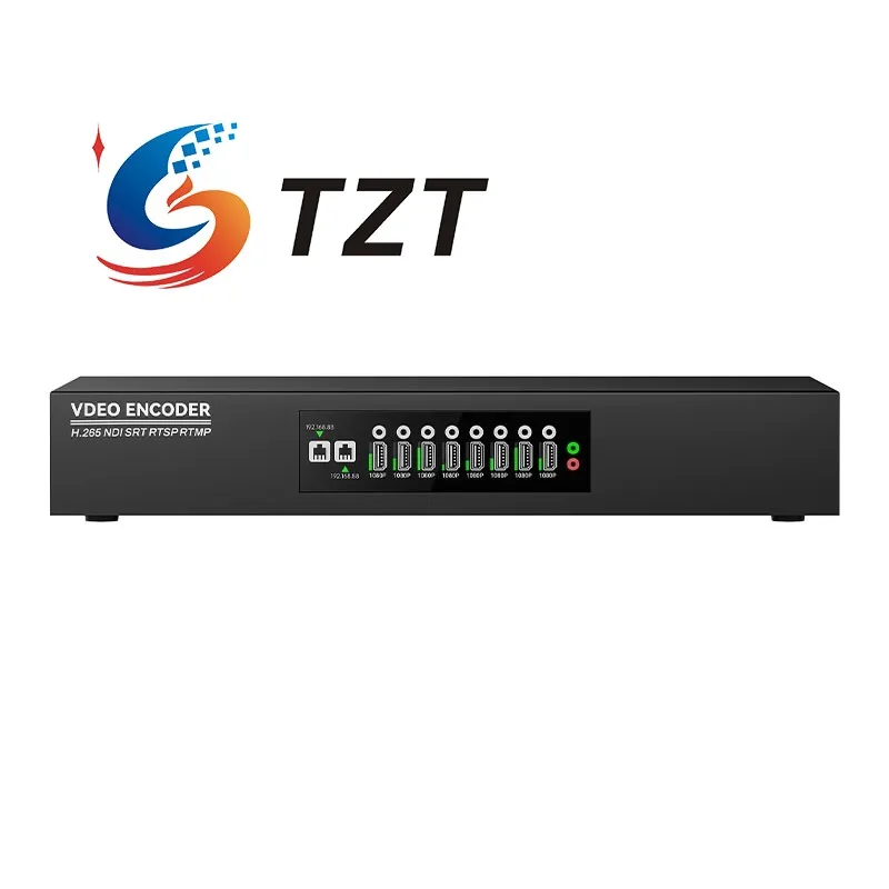 TZT ENC8 HDMI-совместимый энкодер 4K декодер 1080P60 видеокодек с низкой задержкой поддержка SRT NDI H.265
TZT ENC8 HDMI-совместимый энкодер 4K декодер 1080P60 видеокодек с низкой задержкой поддержка SRT NDI H.265