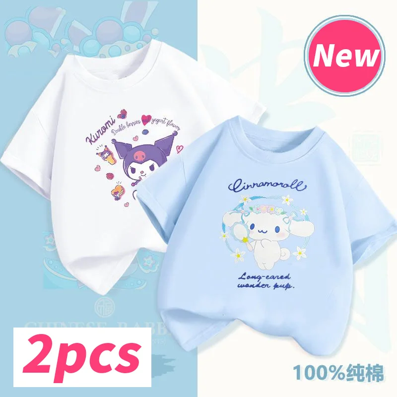 Summer Kuromi Cinnamoroll Melody Children T Shirt Sanrio Anime Cartoons Casual Clothes Girl Boy Pure Cotton Short Sleeve Tops
Summer Kuromi Cinnamoroll Melody Children T Shirt Sanrio Anime Cartoons Casual Clothes Girl Boy Pure Cotton Short Sleeve Tops