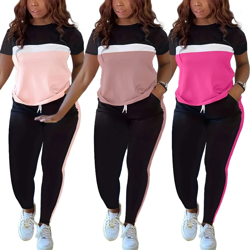 Pant Set Women Two Piece Sets Matching Sets Short Sleeve Loose Casual Tops Long Pants Lace Up Elastic Waist Jogger Summer
Pant Set Women Two Piece Sets Matching Sets Short Sleeve Loose Casual Tops Long Pants Lace Up Elastic Waist Jogger Summer