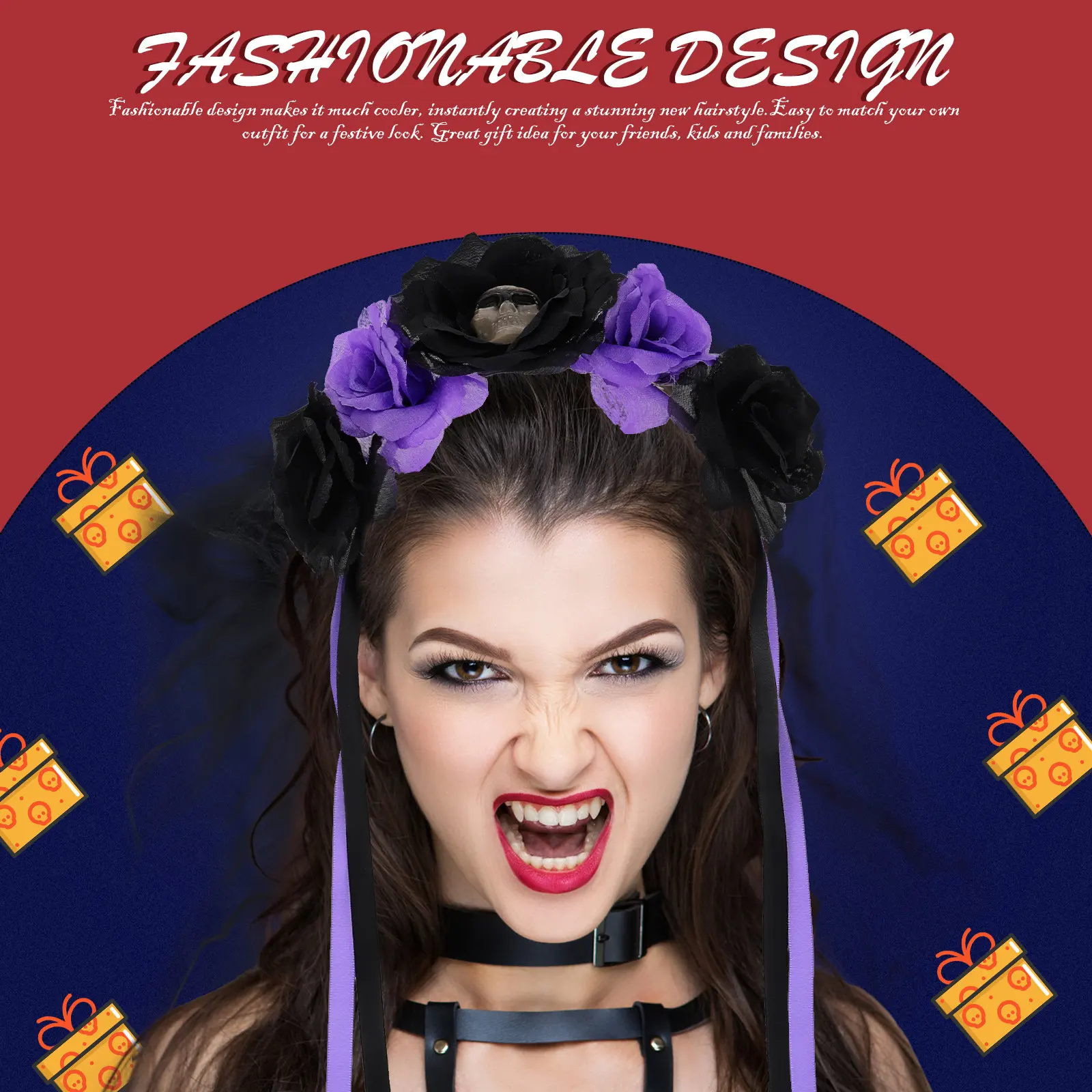 Creative Skull Flower Headdress for Halloween Day of The Dead Festival Party Cosplay Costume Accessory Lightweight Decorative
Creative Skull Flower Headdress for Halloween Day of The Dead Festival Party Cosplay Costume Accessory Lightweight Decorative