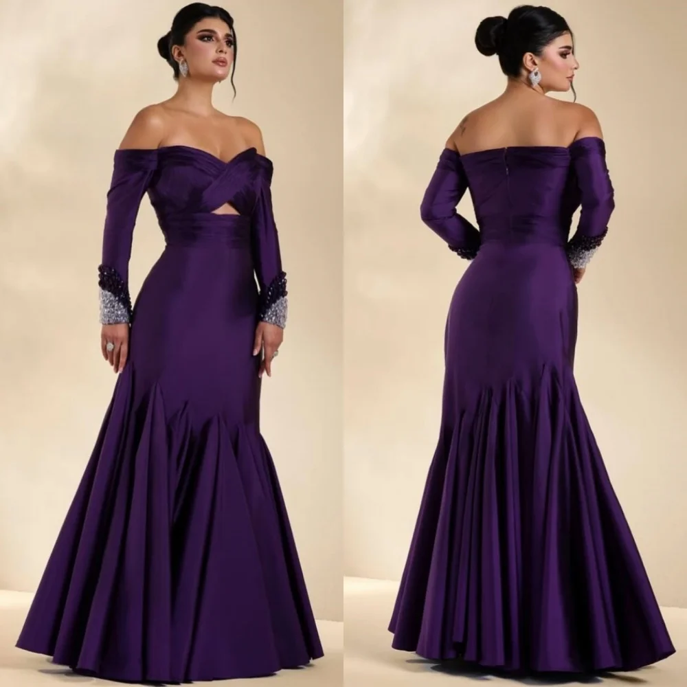 Customized Modern Style Charmeuse Sequined Pleat Trumpet Off-the-shoulder Long Dresses Bespoke Occasion Sexy
Customized Modern Style Charmeuse Sequined Pleat Trumpet Off-the-shoulder Long Dresses Bespoke Occasion Sexy