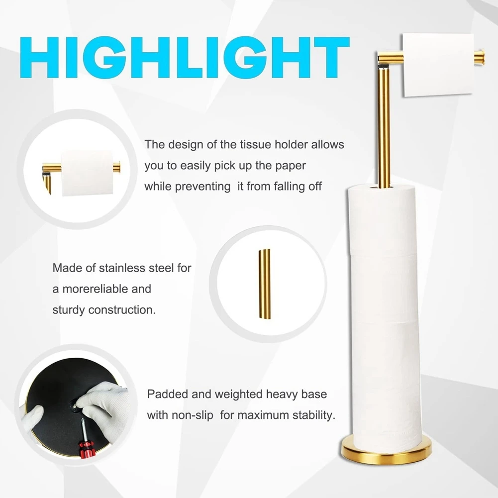 Toilet Paper Holder Stand, Large Storage Tissue Roll Holder Free Standing for Bathroom, Modern Toilet Paper Roll Holder LYZ
Toilet Paper Holder Stand, Large Storage Tissue Roll Holder Free Standing for Bathroom, Modern Toilet Paper Roll Holder LYZ