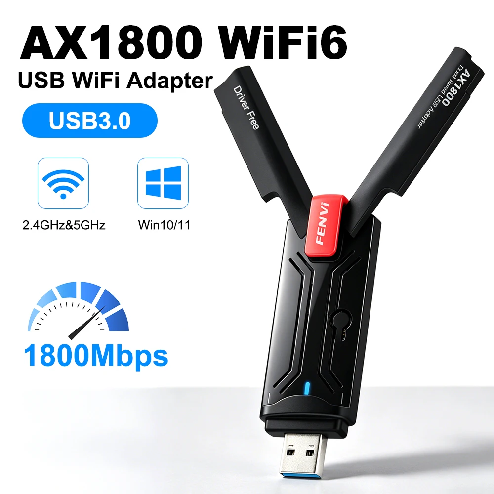 Wi-Fi адаптер WiFi 6 AX1800 USB3.0, двухдиапазонный, 2,4 ГГц, 5 ГГц, MU-MIMO, беспроводная Ethernet-карта для Win10/11
Wi-Fi адаптер WiFi 6 AX1800 USB3.0, двухдиапазонный, 2,4 ГГц, 5 ГГц, MU-MIMO, беспроводная Ethernet-карта для Win10/11