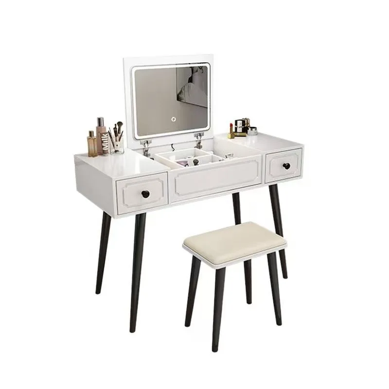 # Simple Flip Cover Dressing Table, Bedroom Hidden Mirror with Light, Makeup Table, Storage Cabinet Integrated
# Simple Flip Cover Dressing Table, Bedroom Hidden Mirror with Light, Makeup Table, Storage Cabinet Integrated