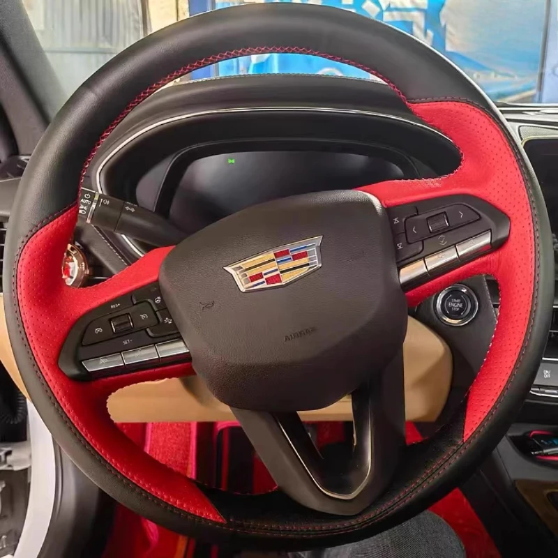 hand-stitched non-slip black red genuine leather car Steering Wheel Cover For Cadillac CT5 XT5 XT4 ATSL CT6 XT6 CT4 Auto Parts
hand-stitched non-slip black red genuine leather car Steering Wheel Cover For Cadillac CT5 XT5 XT4 ATSL CT6 XT6 CT4 Auto Parts