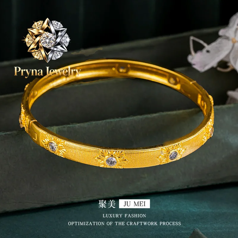 Pryna Jewelry 24K real gold Retro Sunflower buckle bracelet au9999 Pure gold ladies light luxury high sense of antique exquisi
Pryna Jewelry 24K real gold Retro Sunflower buckle bracelet au9999 Pure gold ladies light luxury high sense of antique exquisi