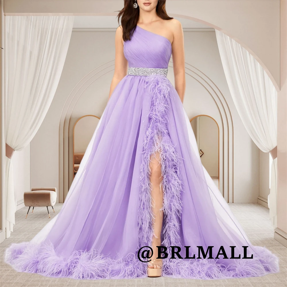 BRLMALL Lilac Feathered Prom Dress for Women One Shoulder A Line Party Gowns Customized Long Evening Dresses Party Gowns
BRLMALL Lilac Feathered Prom Dress for Women One Shoulder A Line Party Gowns Customized Long Evening Dresses Party Gowns