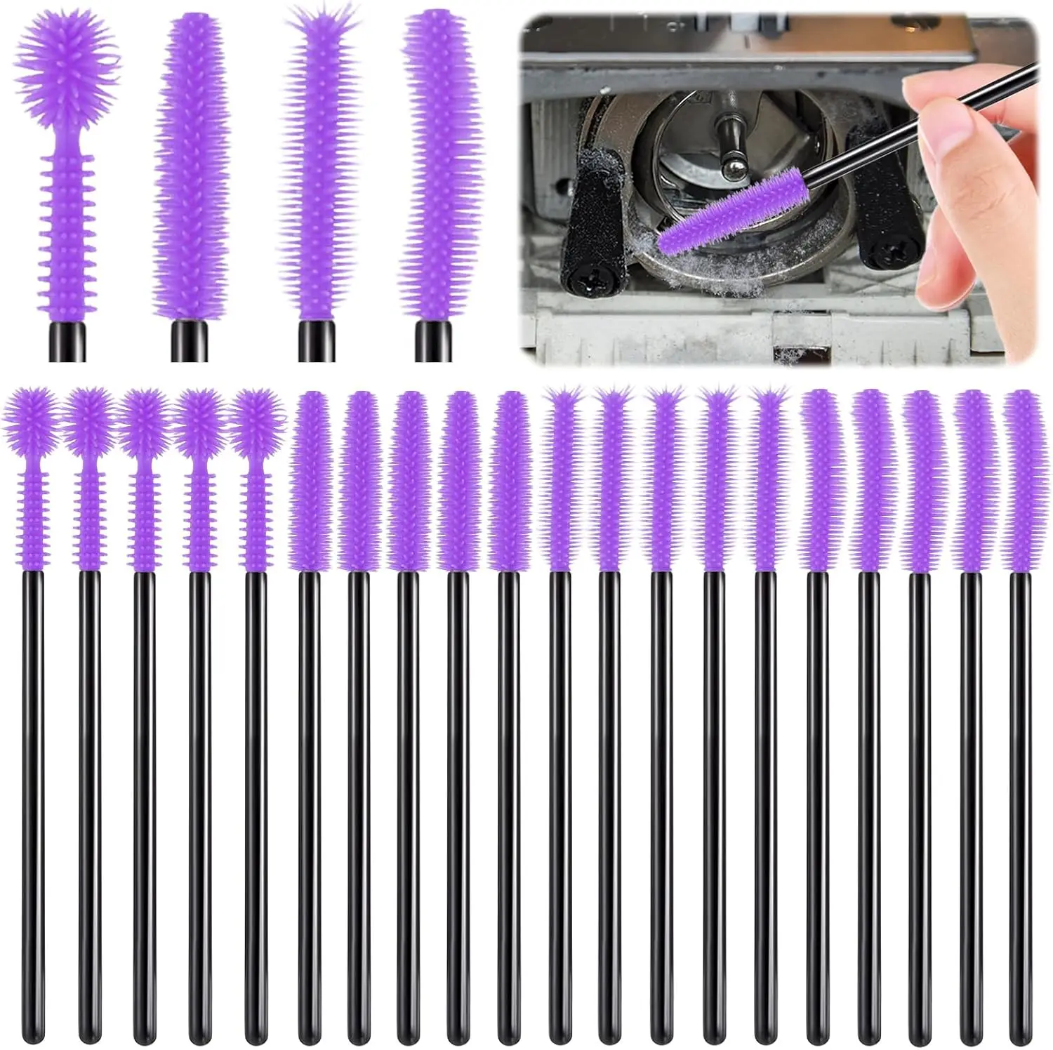 Sewing Machine Cleaning Brushes Set - 20 Pcs Silicone Dense Bristles, Purple, for Internal & Spool Area
Sewing Machine Cleaning Brushes Set - 20 Pcs Silicone Dense Bristles, Purple, for Internal & Spool Area
