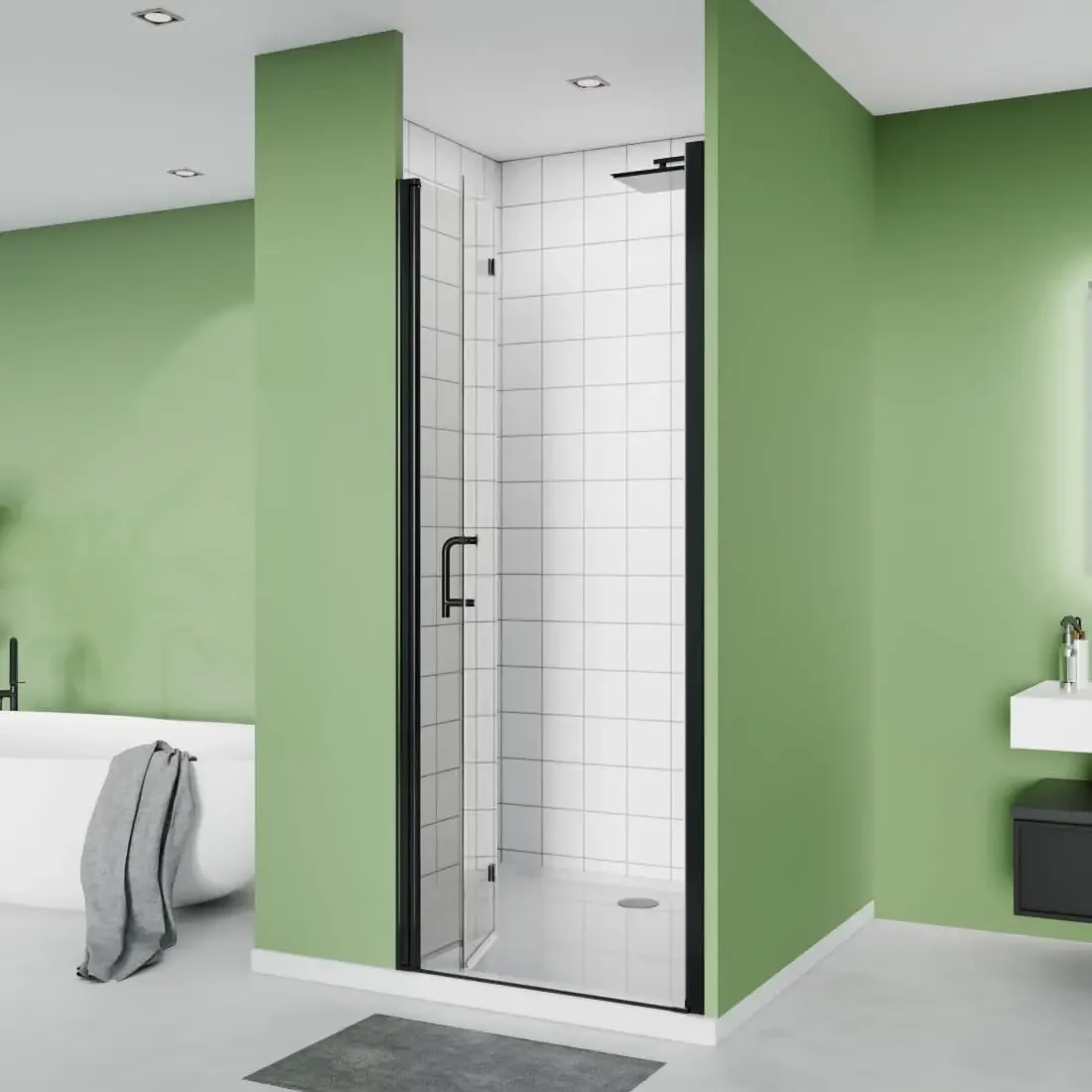 Bifold Shower Door, 30"-31.9" W x 72" H, 1/4" Tempered Glass Shower Door, Foldable Shower Glass Door, Adjustable, Matte Black Fi
Bifold Shower Door, 30"-31.9" W x 72" H, 1/4" Tempered Glass Shower Door, Foldable Shower Glass Door, Adjustable, Matte Black Fi