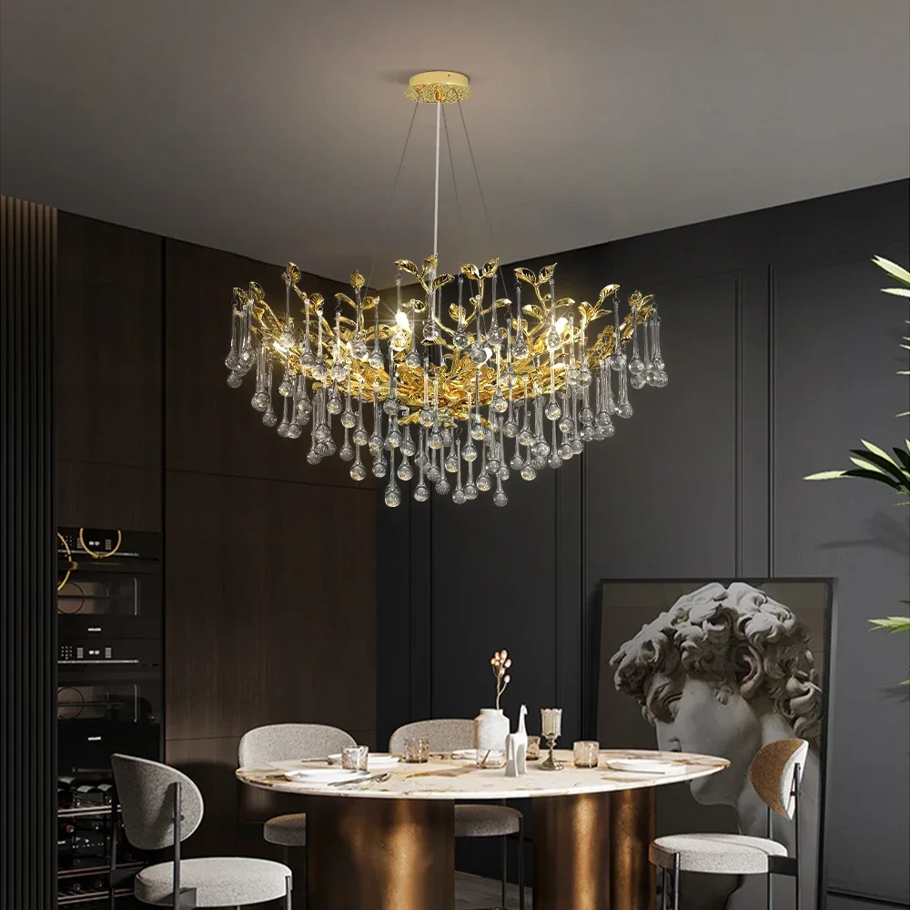 Luxury Gold Crystal Chandeliers For Dining Living Room Kitchen Table Crystal Ceiling Chandelier Round Branch Hanging Chandelier
Luxury Gold Crystal Chandeliers For Dining Living Room Kitchen Table Crystal Ceiling Chandelier Round Branch Hanging Chandelier