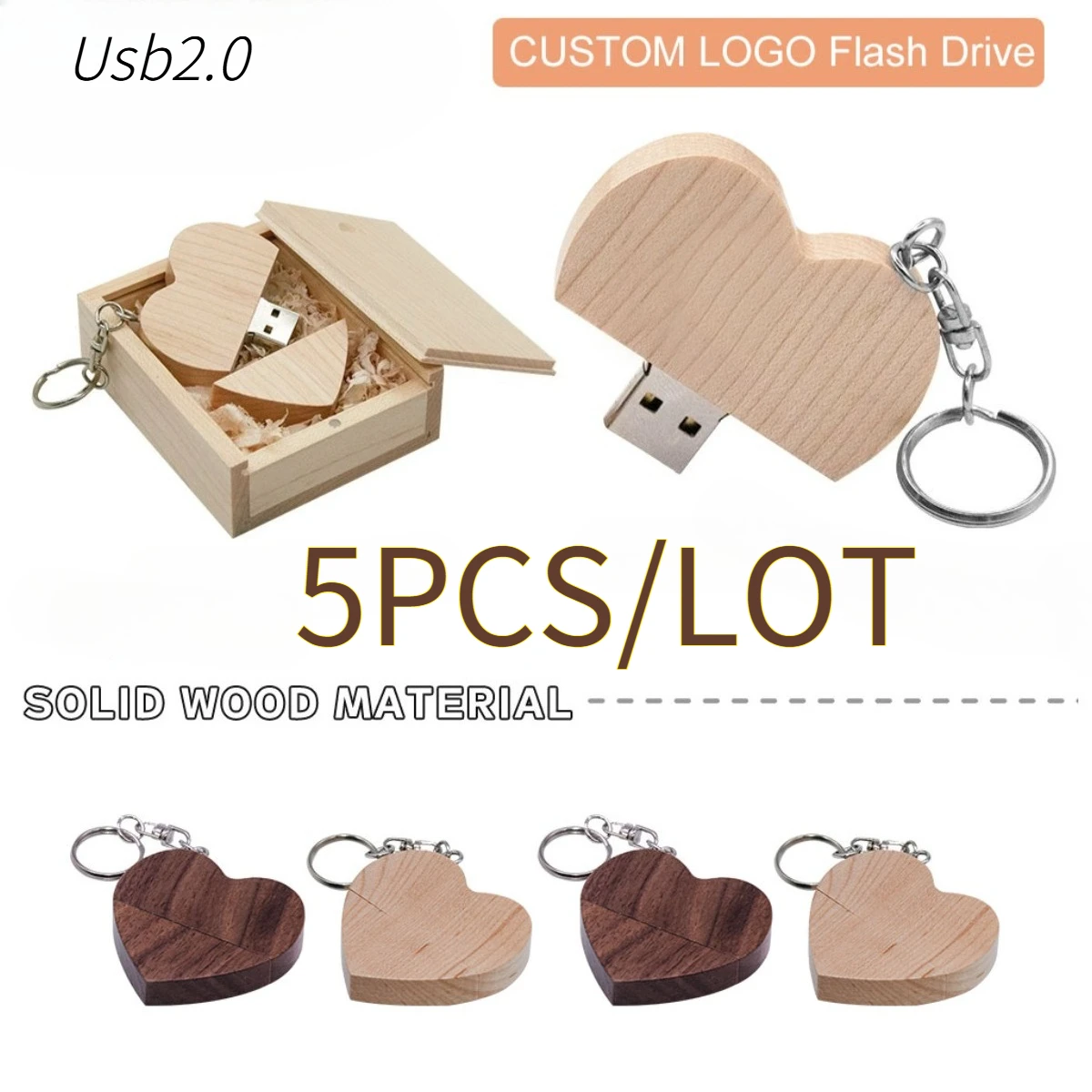 5pcs/lot Wooden Heart + BOX 2.0 USB Flash Drive Pendrive 64GB 32GB 16GB 8GB 128GB 4GB U Disk Photography Wedding Gifts Pen drive
5pcs/lot Wooden Heart + BOX 2.0 USB Flash Drive Pendrive 64GB 32GB 16GB 8GB 128GB 4GB U Disk Photography Wedding Gifts Pen drive