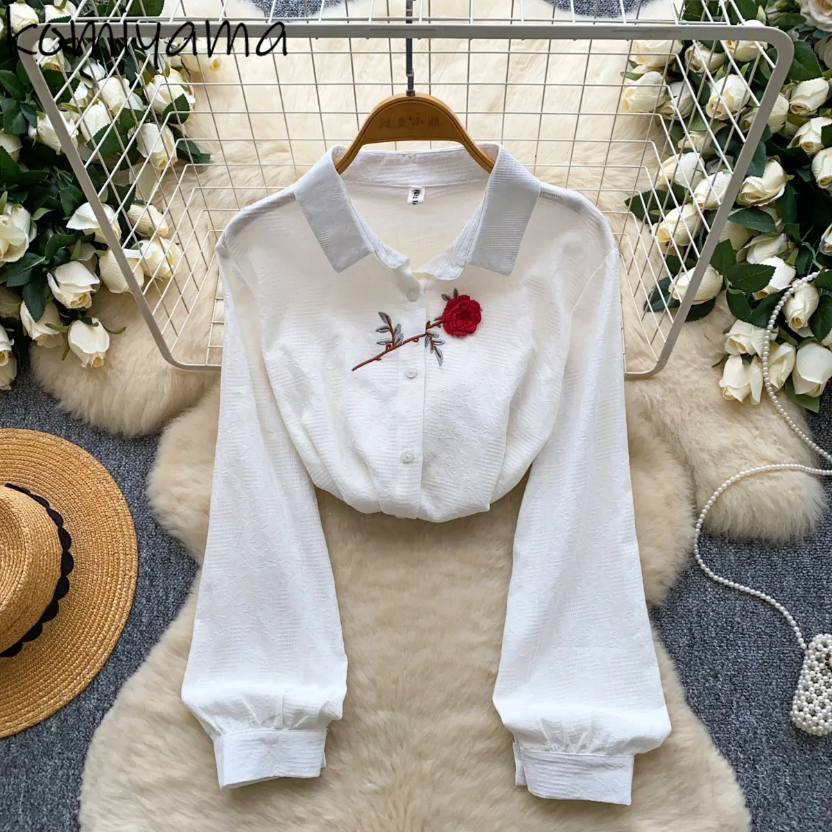 Rose Embroidery 2025 Shirts Blouses Laple Ropa Mujer Long Sleeve Blusas Loose Camisas Woman Clothing
Rose Embroidery 2025 Shirts Blouses Laple Ropa Mujer Long Sleeve Blusas Loose Camisas Woman Clothing