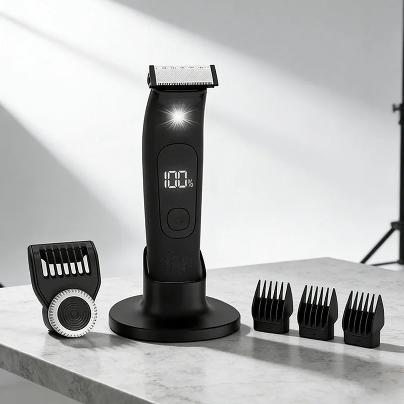 Men's electric hair trimmer with single-blade hair clipper, equipped with LED light and display, and a waterproof beauty set.
Men's electric hair trimmer with single-blade hair clipper, equipped with LED light and display, and a waterproof beauty set.
