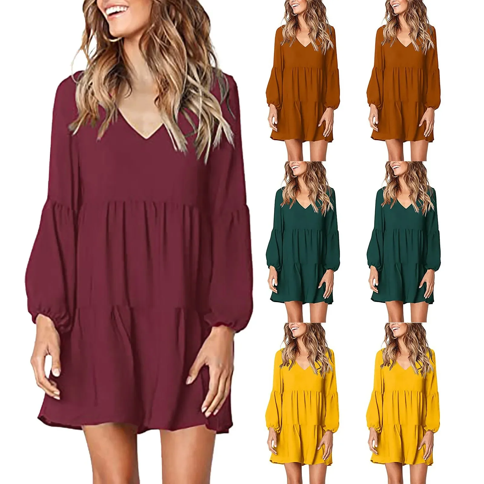 2024 Summer Women's Clothing Fashion Casual Sexy V-neck Long Sleeved Dress Female Dresses
2024 Summer Women's Clothing Fashion Casual Sexy V-neck Long Sleeved Dress Female Dresses