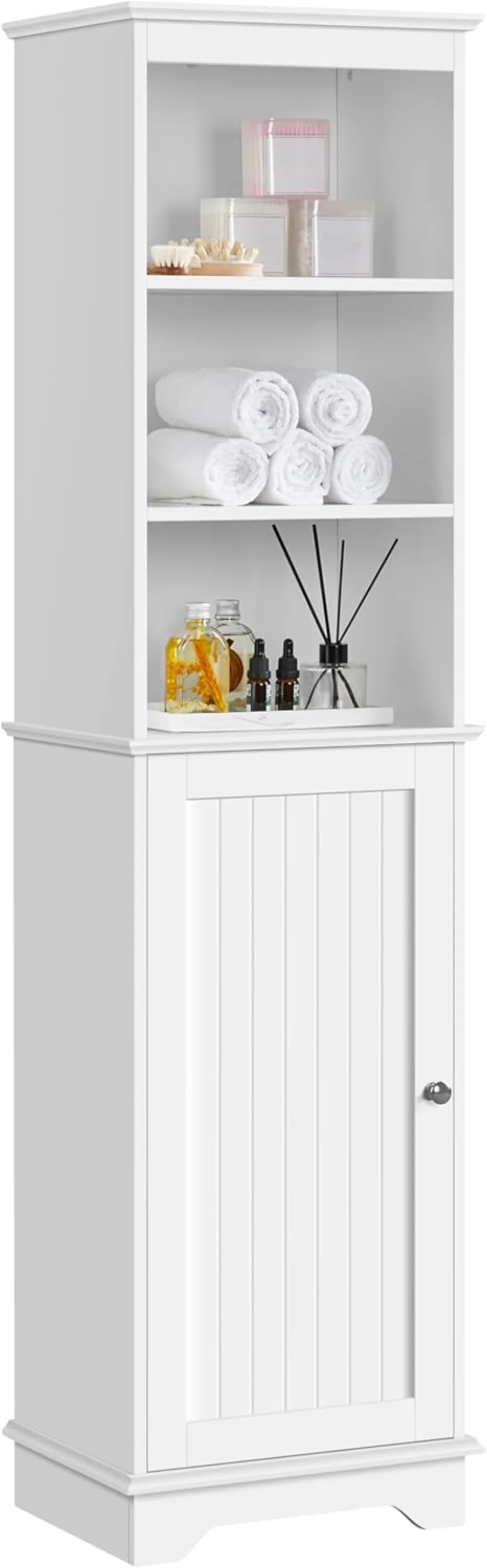 Tall Slim Storage Cabinet with 3 Shelves & Door, Freestanding Linen Cabinet for Bathroom, Living Room, Entryway
Tall Slim Storage Cabinet with 3 Shelves & Door, Freestanding Linen Cabinet for Bathroom, Living Room, Entryway