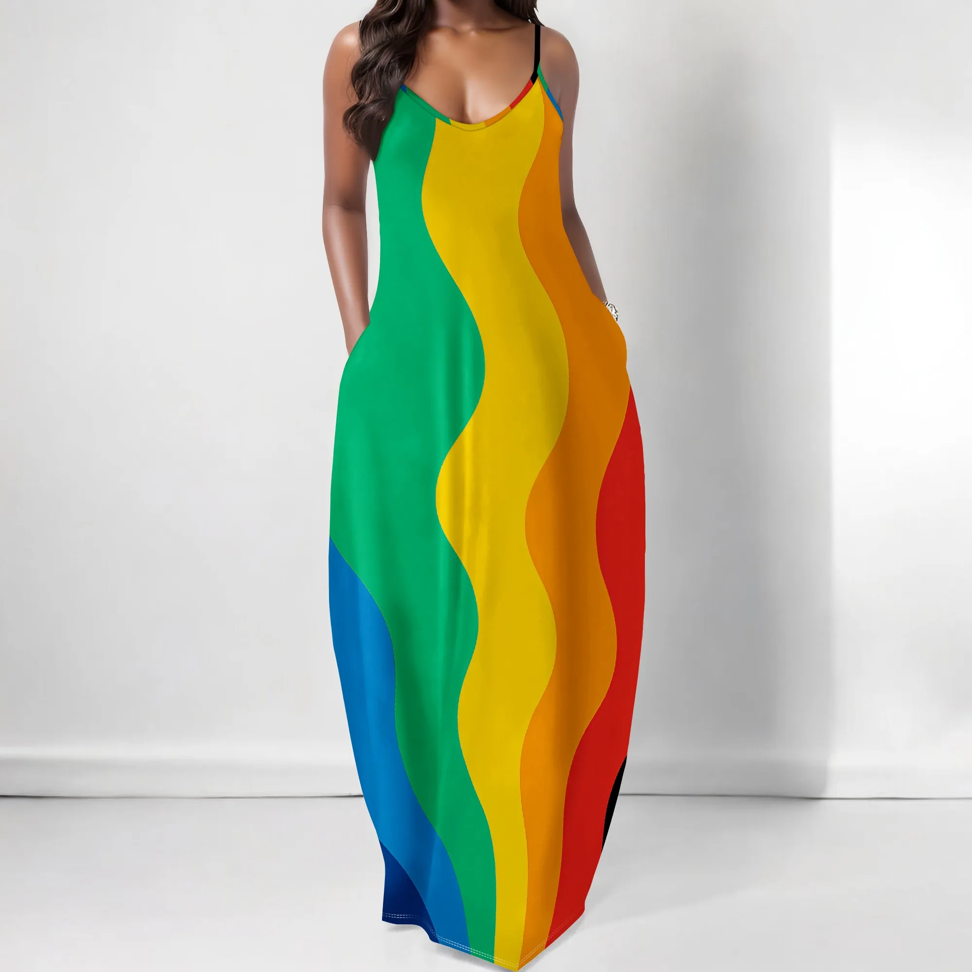 Rainbow Color Wave Maxi Dress XS-3XL Sleeveless Loose Fit for Pride Month, LGBTQ Parade or Juneteenth Cultural Festival Look
Rainbow Color Wave Maxi Dress XS-3XL Sleeveless Loose Fit for Pride Month, LGBTQ Parade or Juneteenth Cultural Festival Look