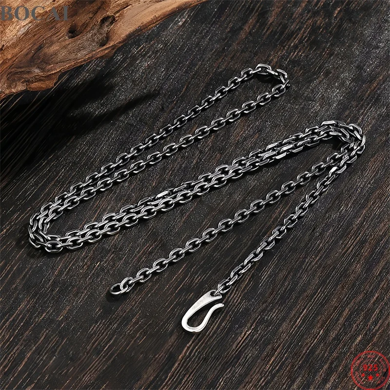 BOCAI New S925 Silver Necklace for Men Women 2.1-5.5mm Angular Link Chain Necklet Antique and Unplated Silver Fine Jewelry
BOCAI New S925 Silver Necklace for Men Women 2.1-5.5mm Angular Link Chain Necklet Antique and Unplated Silver Fine Jewelry