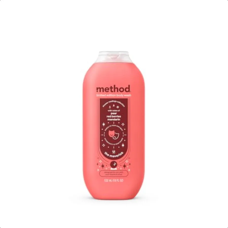 Method Limited Edition для чтения душа Body Wash Бутылка Maverick на 18 унций с нотками грушевых красных ягод и мандарина
Method Limited Edition для чтения душа Body Wash Бутылка Maverick на 18 унций с нотками грушевых красных ягод и мандарина