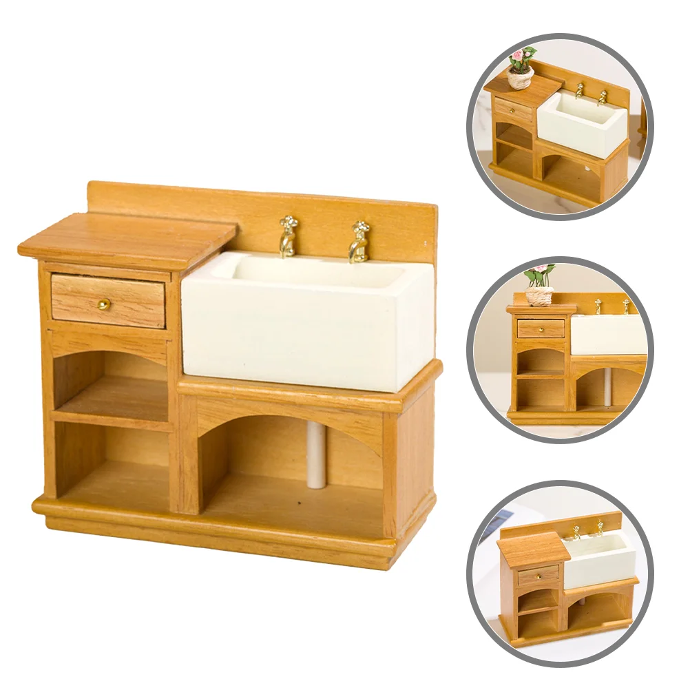 House Sink Miniature Wooden Washing Basin Decoration Bathroom Scene Prop Furniture Toy
House Sink Miniature Wooden Washing Basin Decoration Bathroom Scene Prop Furniture Toy