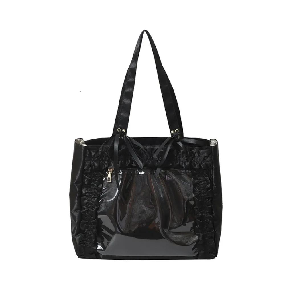 Portable PVC Transparent Itabag Ribbon Ruched Bow Tote Bag Shoulder Bag Korean Style Nylon Handbag School
Portable PVC Transparent Itabag Ribbon Ruched Bow Tote Bag Shoulder Bag Korean Style Nylon Handbag School