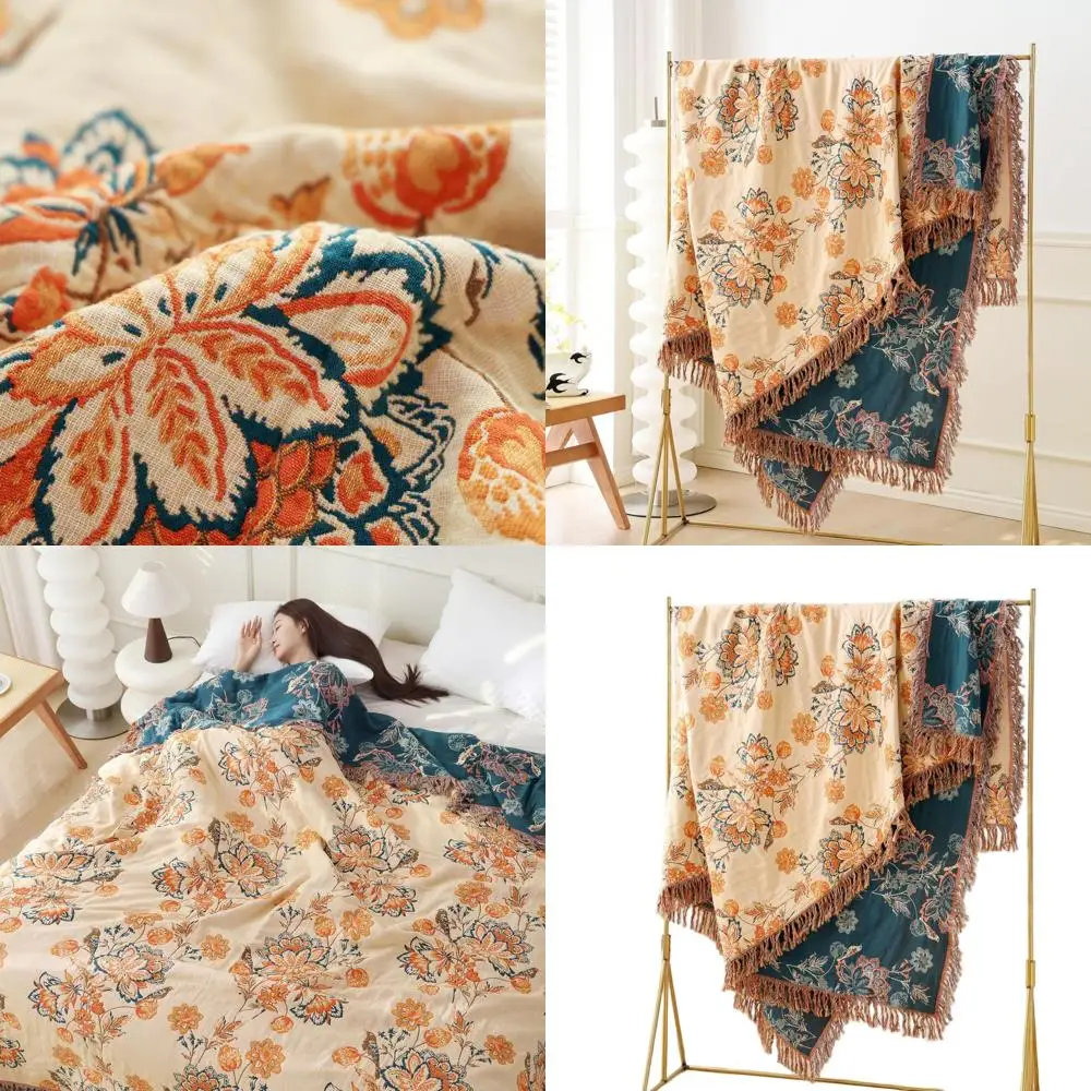 Large Cotton Boho Throw Blanket - Soft All-Season Quilt with Rustic Floral Design for Bed, Couch, Living Room & Farmhouse Decor
Large Cotton Boho Throw Blanket - Soft All-Season Quilt with Rustic Floral Design for Bed, Couch, Living Room & Farmhouse Decor