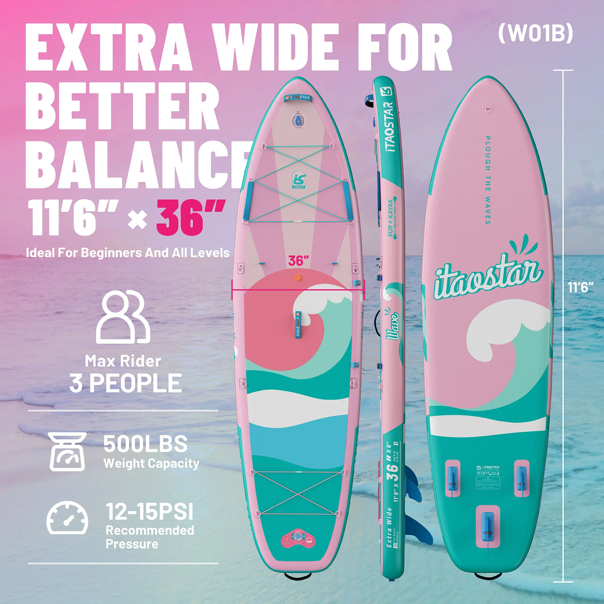 ITAOSATAR WAVE W01B 11'6"x36"x6"2025 Wholesale Price Sup Stand up Paddle Board Surfboard Waterplay Surfing Inflatable sup Board
ITAOSATAR WAVE W01B 11'6"x36"x6"2025 Wholesale Price Sup Stand up Paddle Board Surfboard Waterplay Surfing Inflatable sup Board