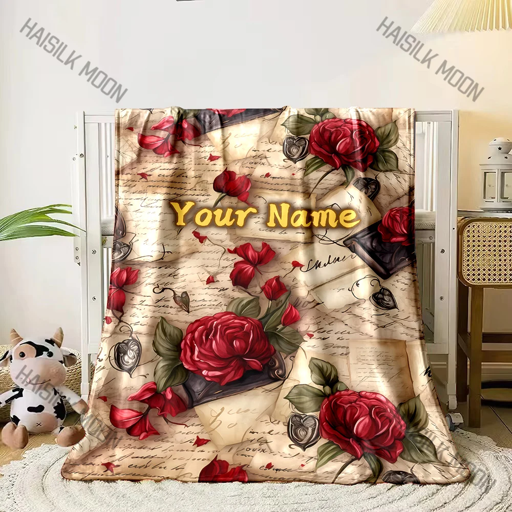 1PC Custom Name Vintage Bright Red Roses Printed Blanket, All-Season Multi-Use for Nap,Camping,Travel,Car,sofa Machine Washable
1PC Custom Name Vintage Bright Red Roses Printed Blanket, All-Season Multi-Use for Nap,Camping,Travel,Car,sofa Machine Washable