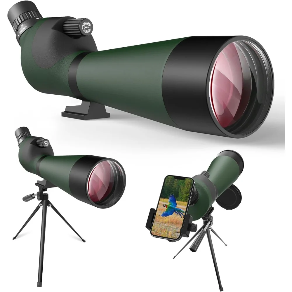 20-60x85MM spotting scopes for target shooting, hunting, BAK4 High Definition Waterproof for Bird Watching,with Tripod
20-60x85MM spotting scopes for target shooting, hunting, BAK4 High Definition Waterproof for Bird Watching,with Tripod