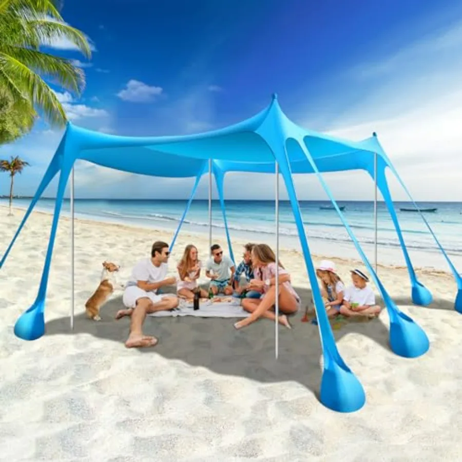 Beach Tent, Beach Shade UPF50+ Protection, Beach Canopy with 8 Sandbags 4 Stability Poles, Outdoor Beach Tent Sun Shelter Umbre
Beach Tent, Beach Shade UPF50+ Protection, Beach Canopy with 8 Sandbags 4 Stability Poles, Outdoor Beach Tent Sun Shelter Umbre