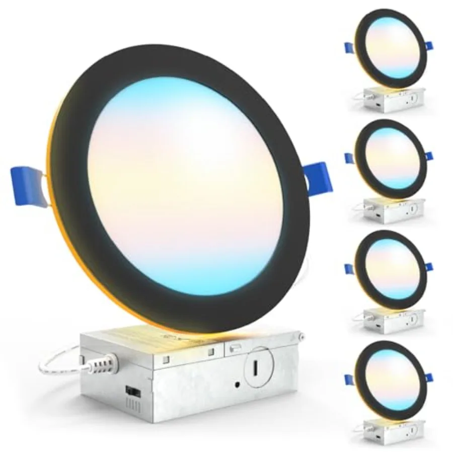 Sunco Black Recessed Lights LED, Canless with Night Light, Wafer Th, 1500 Lumens, Selectable CCT 2700K/000K/000K/5000K/000K, Di
Sunco Black Recessed Lights LED, Canless with Night Light, Wafer Th, 1500 Lumens, Selectable CCT 2700K/000K/000K/5000K/000K, Di