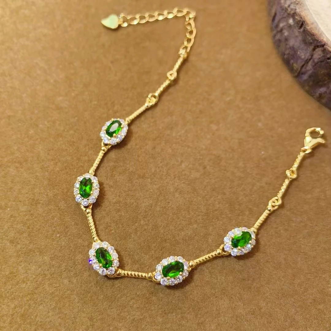 Natural Diopside Bracelet for Party 3*5mm 5 Pieces Genuine Diopside Wedding Bracelet 18K Gold Plated 925 Sterling Silver Jewelry
Natural Diopside Bracelet for Party 3*5mm 5 Pieces Genuine Diopside Wedding Bracelet 18K Gold Plated 925 Sterling Silver Jewelry