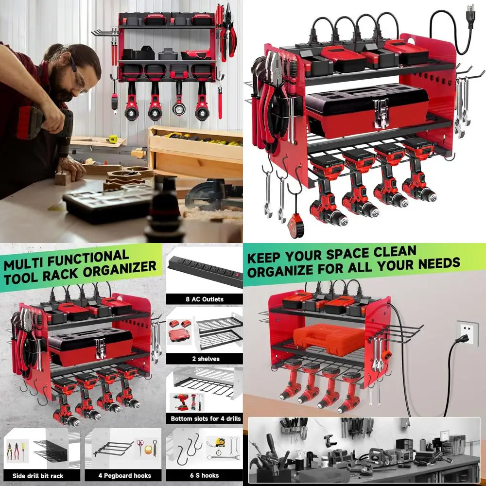 Durable Wall-Mounted Tool Rack for Garden Power Tools with Charging Station, 3-Tier Storage for Yard and Workshop
Durable Wall-Mounted Tool Rack for Garden Power Tools with Charging Station, 3-Tier Storage for Yard and Workshop