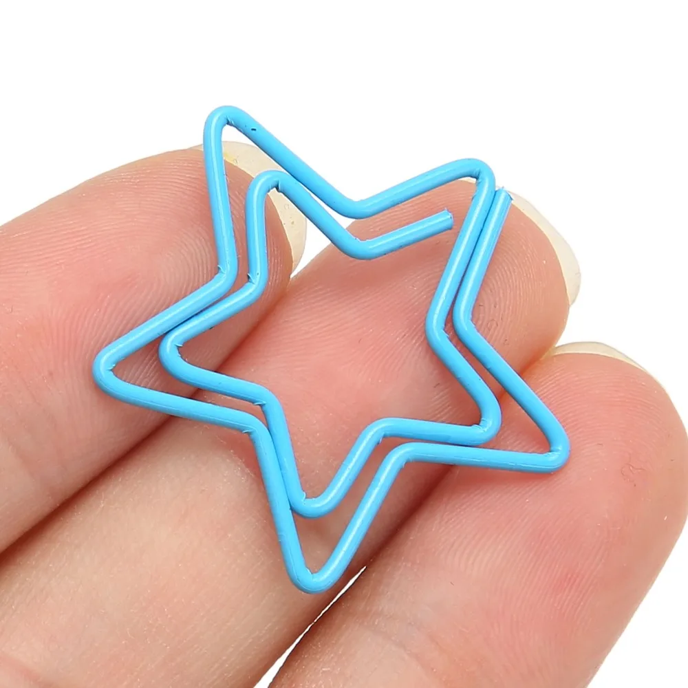 100Pcs Star Shape Star Shape Paper Clips Blue 3*3cm Cute Paper Clips Plastic-coated Metal Practical Office Paper Clips
100Pcs Star Shape Star Shape Paper Clips Blue 3*3cm Cute Paper Clips Plastic-coated Metal Practical Office Paper Clips