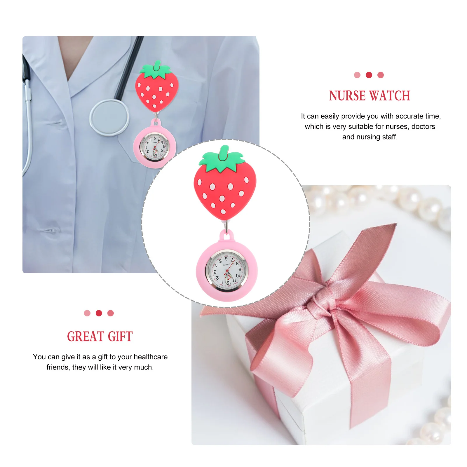 Nurse Pocket Zinc Alloy Glass Silicone Strawberry Design Clip On Large Dial Stretchable Doctor Gifts Red Color Nurse Hanging
Nurse Pocket Zinc Alloy Glass Silicone Strawberry Design Clip On Large Dial Stretchable Doctor Gifts Red Color Nurse Hanging