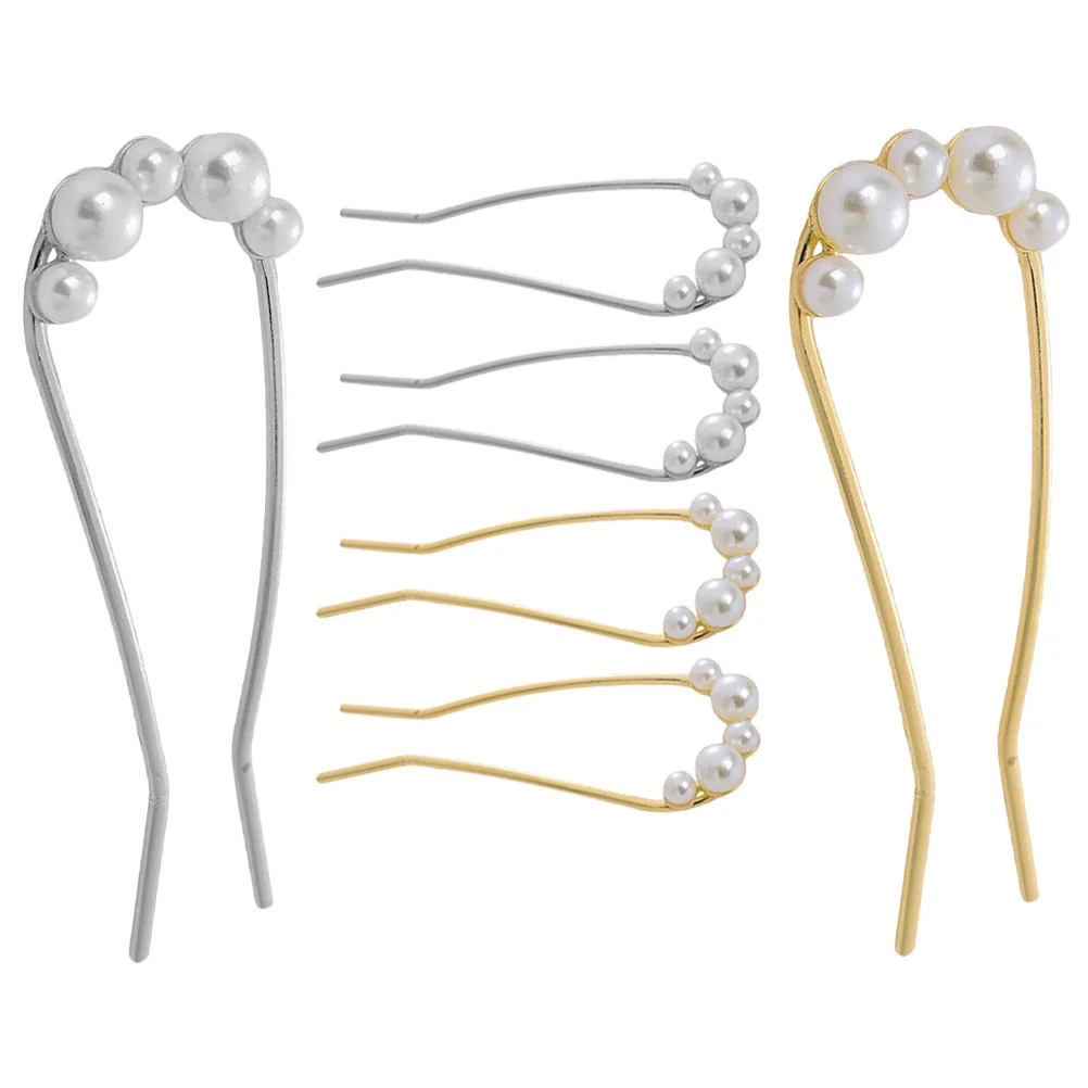 6pcs Pearl Hairpins U Shaped Gold Silver Alloy Accessories for Bun Hairstyles Women Vintage Hair Sticks Long Hair Forks
6pcs Pearl Hairpins U Shaped Gold Silver Alloy Accessories for Bun Hairstyles Women Vintage Hair Sticks Long Hair Forks